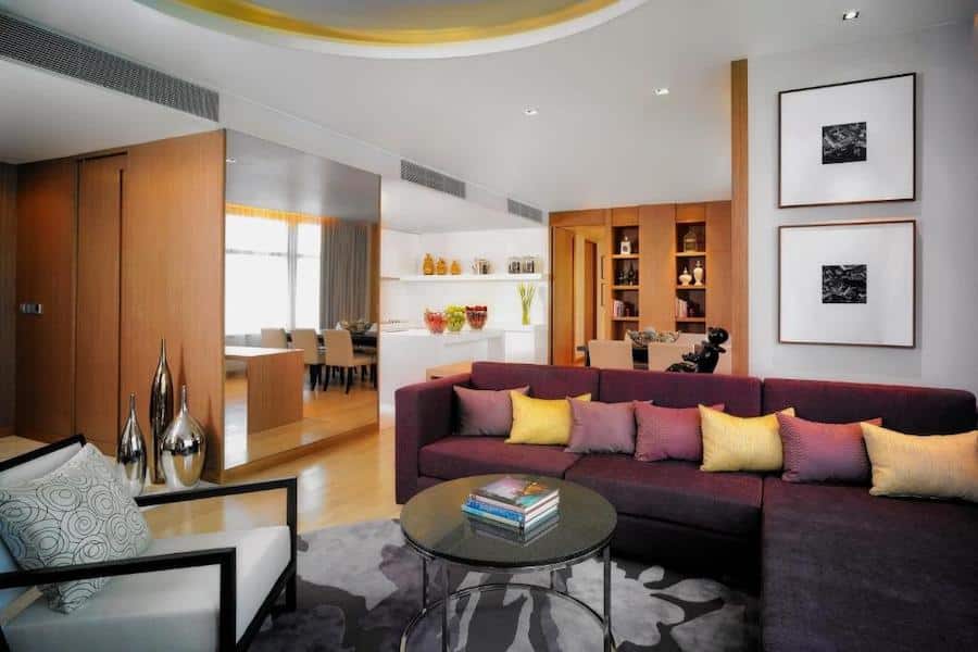 living room of the 3 bedroom apartment at Marriott Executive Apartments in Sukhumvit Bangkok