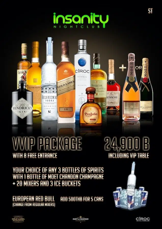 Insanity VVIP table package