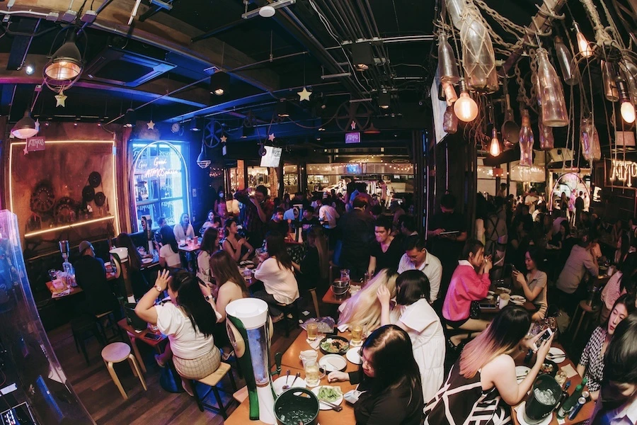 interior of Atmos bar in Thonglor soi 10 in Bangkok