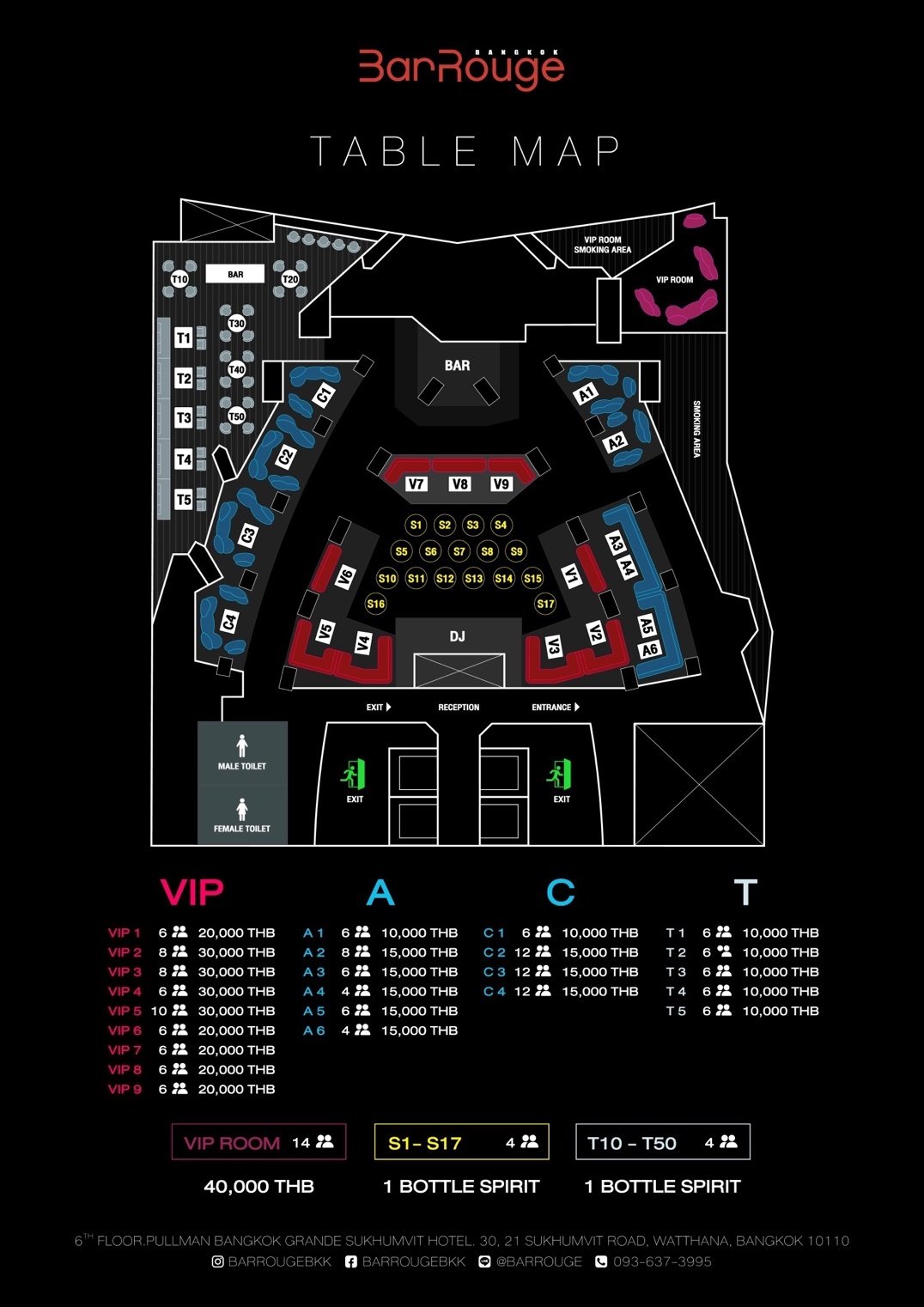 Bar Rouge Bangkok floor plan