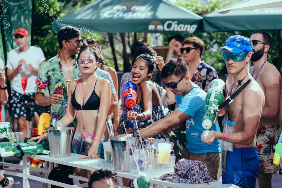 A big party for Songkran at a resort in Pattaya