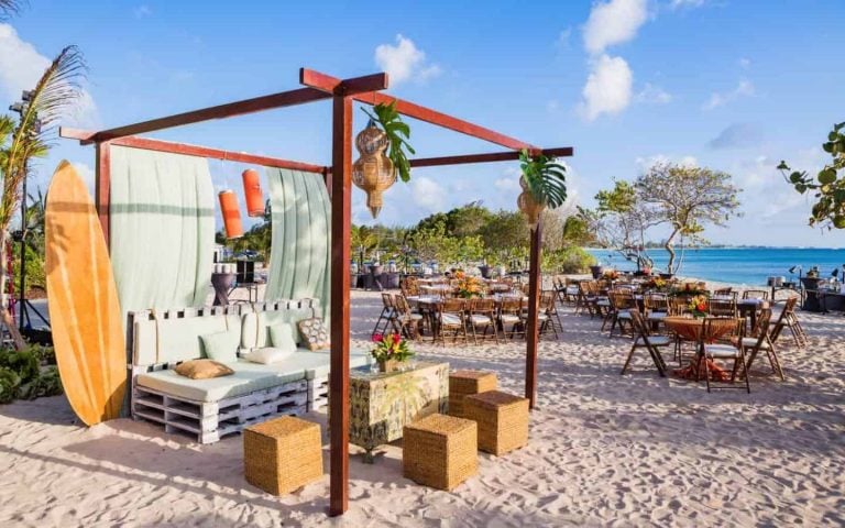 cabana lounge on a beach for an event in Pattaya