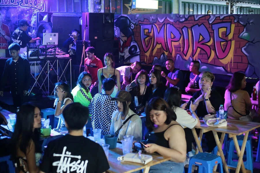 Empire bar in Khaosan road in Bangkok