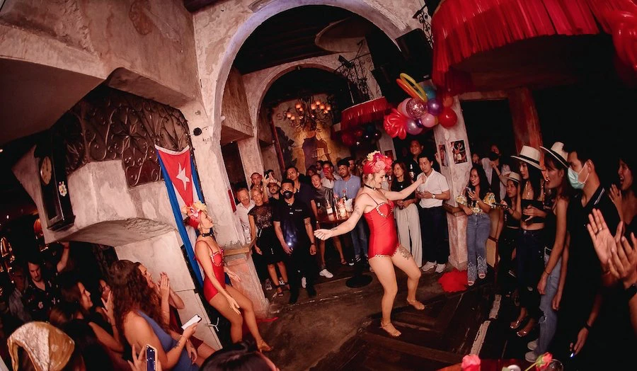 latin dancers at Havana social Bangkok in front of a full house