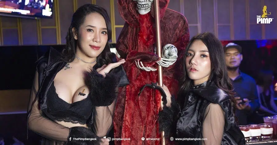 hot Thai girls in sexy halloween costumes at The PIMP Bangkok