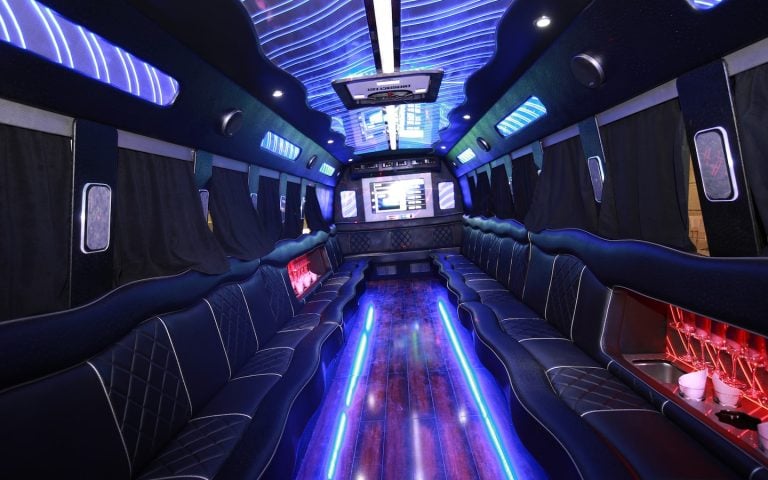 interior of a party bus available in Thailand