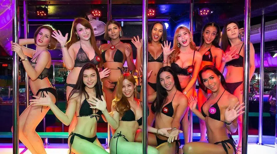 Katoeys at a labyboy bar in Nana Plaza Bangkok