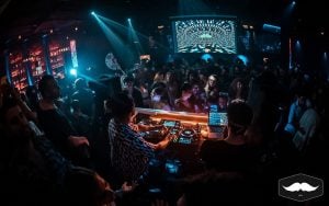 view from DJ booth of Mustache Bangkok