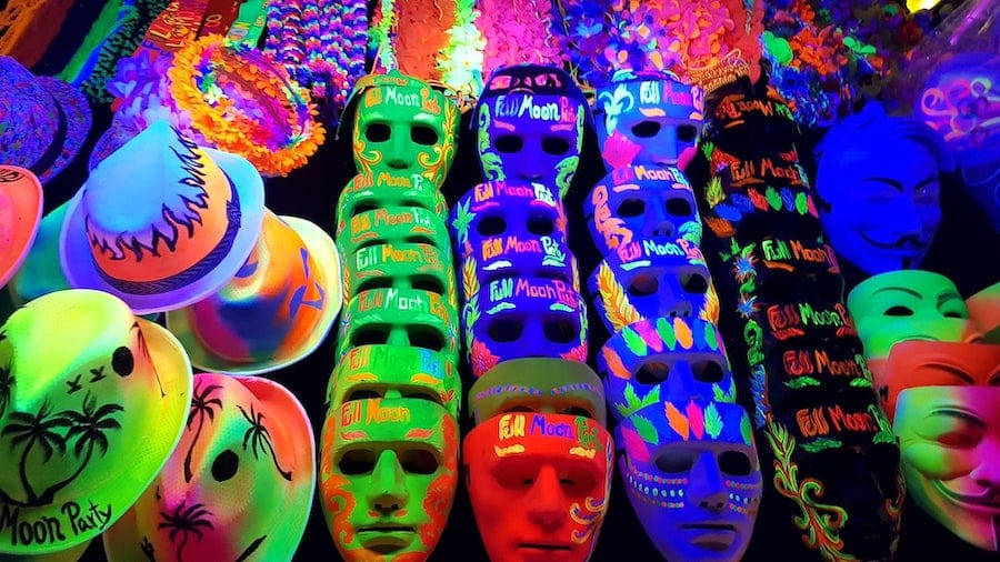 neon pain accessories at the full moon party in Koh Phangan