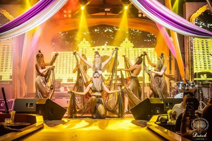 Gorgeous oriental dancers at Dubai Luxury Club in Bangkok