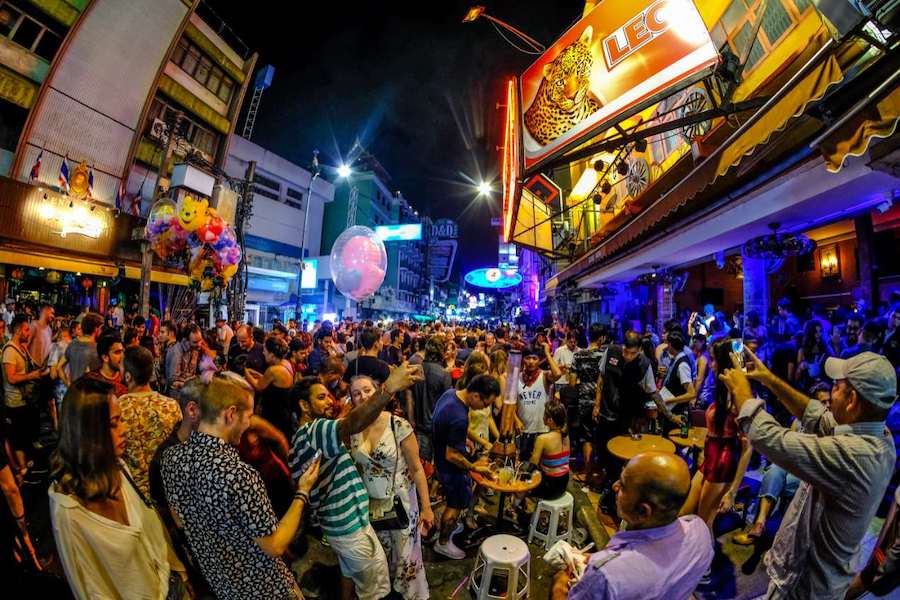 wild party in Khaosan road Bangkok