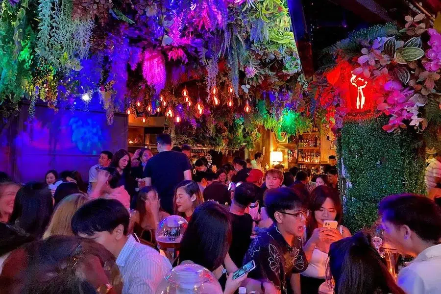 Thais partying at The Cassette Music Bar Ekamai in Bangkok