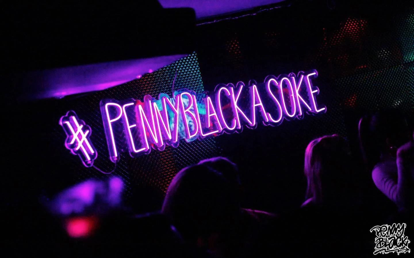 neon sign of penny black asoke nightclub in soi cowboy bangkok