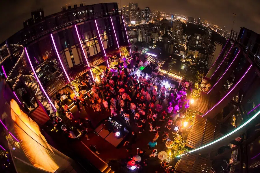 rooftop party at Spectrum Lounge and Bar in Bangkok