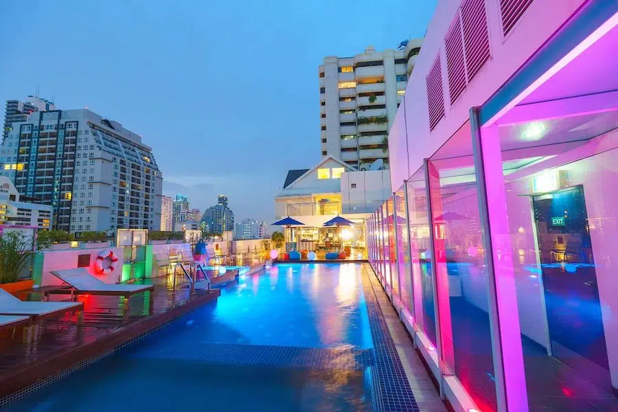 rooftop pool of Dream Hotel Bangkok in Asoke