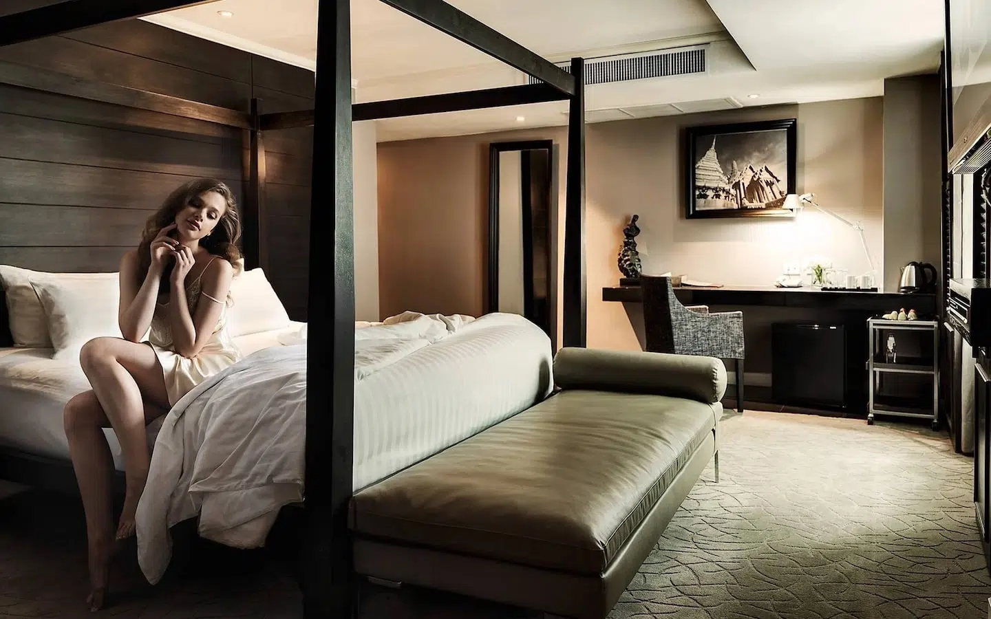 girl in a luxury hotel room at S15 Sukhumvit hotel