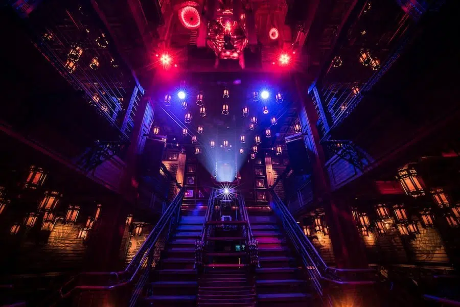 incredible stairs of Sing Sing Theater nightclub in Bangkok