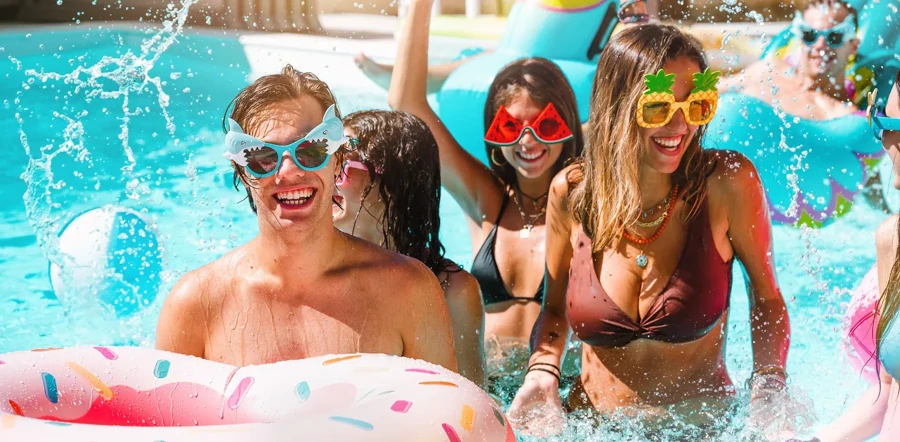 A pool party for Songkran at a beach club in Pattaya.