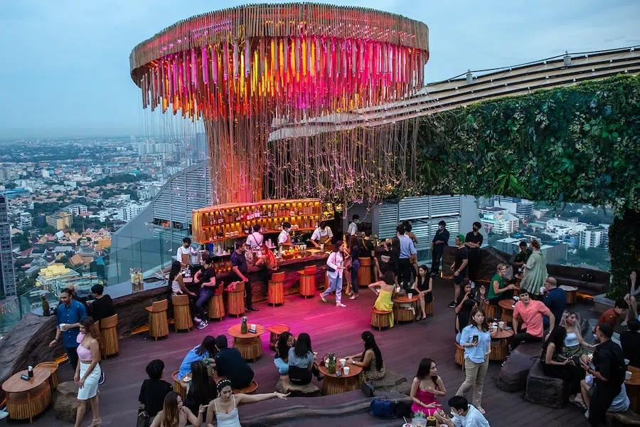 party at Tichuca rooftop bar in Sukhumvit Bangkok