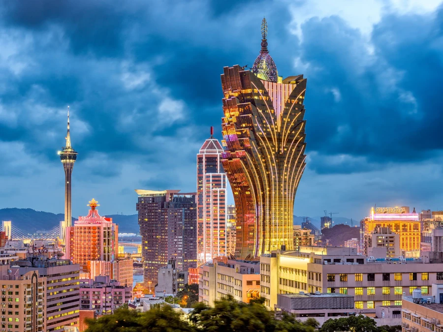 Beautiful view of Macau with nice lights