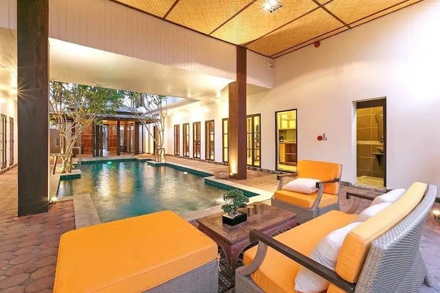 villa with a private pool in Bangkok