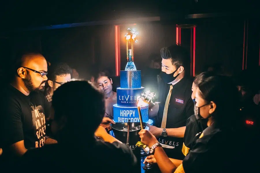 VIP bottle service at Levels Club in Bangkok