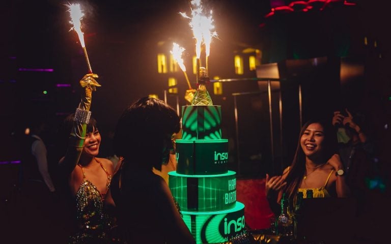 VIP bottle service at a club in Bangkok