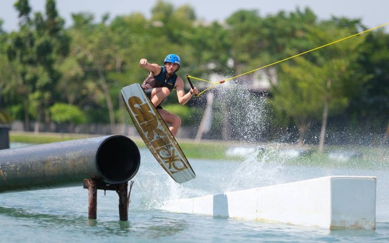 guy wakeboarding in Bangkok