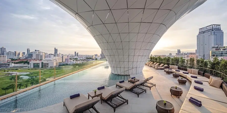 rooftop pool at Waldorf Astoria Bangkok