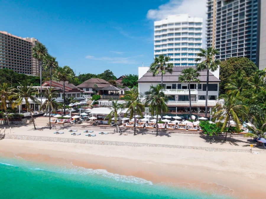 View of Wongamat Beach and Pullman G Hotel at Pattaya.