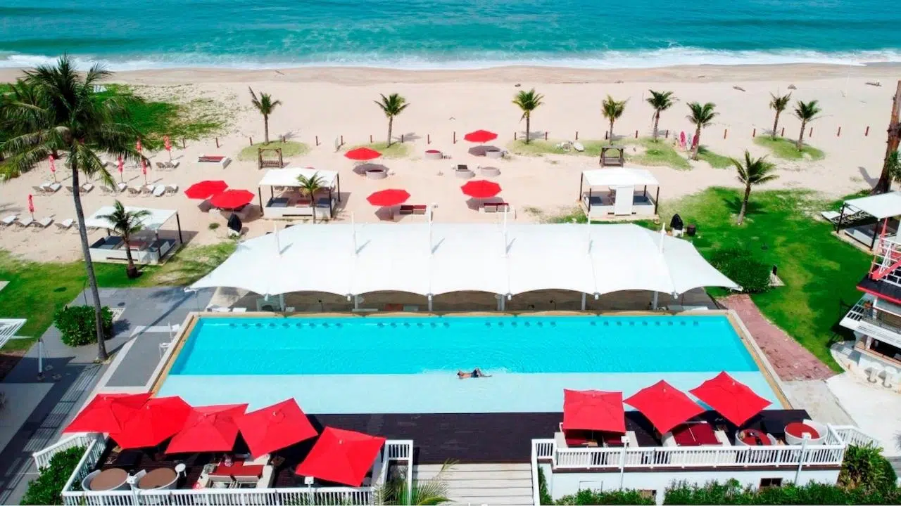 Xana beach club in Phuket seen from above